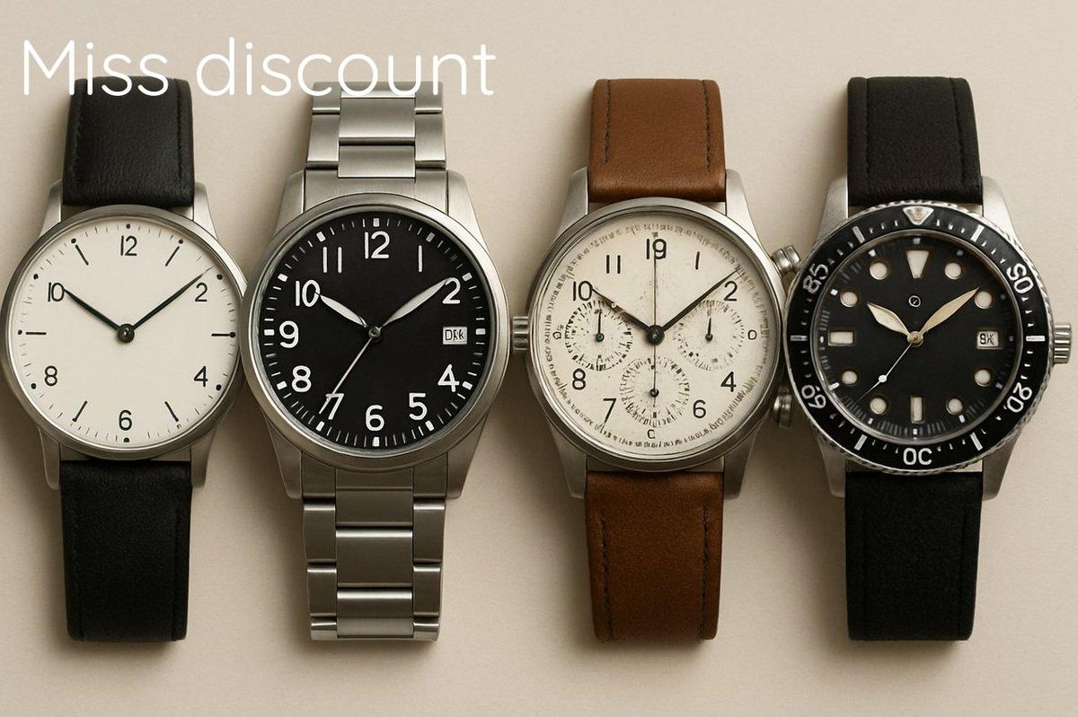 Comparaison visuelle des différents watch styles : sport, élégant, connectée et casual sur fond clair.