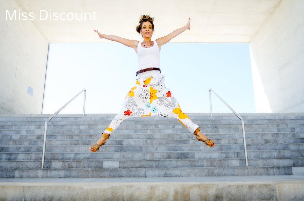 Joyful leap in colorful capris celebrates their vibrant Italian origins!
