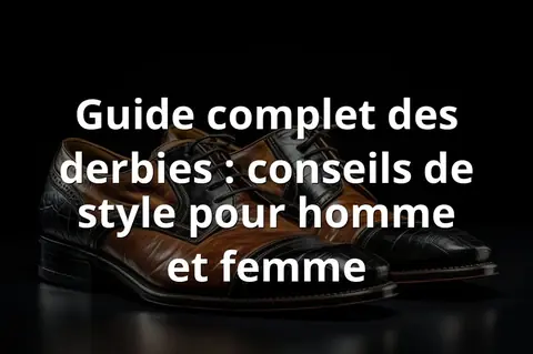 Guide complet des derbies : conseils de style pour homme et femme