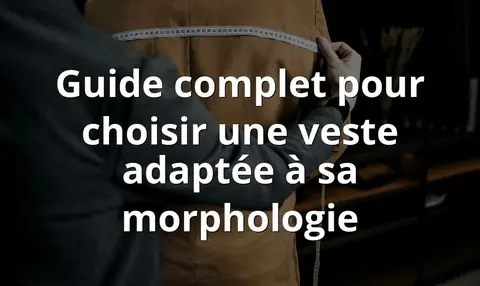 Guide complet pour choisir une veste adaptée à sa morphologie