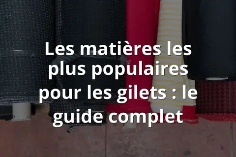 Les matières les plus populaires pour les gilets : le guide complet