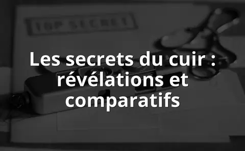 Les secrets du cuir : révélations et comparatifs