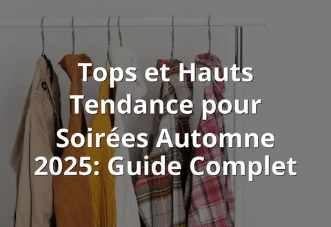 Tops et Hauts Tendance pour Soirées Automne 2025: Guide Complet